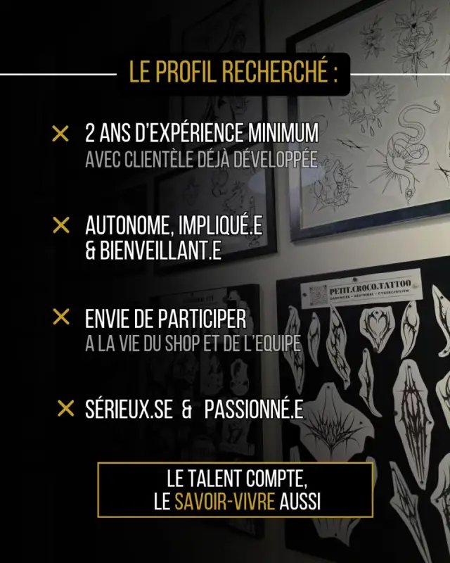 ARXE recrute 2 tatoueurs