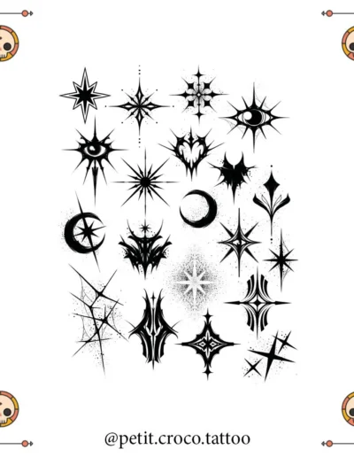 Flash tattoo Hallowen proposés par Petit croco