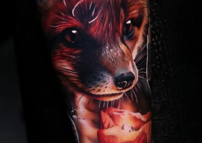 Tatouage dos réaliste renard