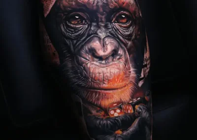 Tatouage réaliste singe